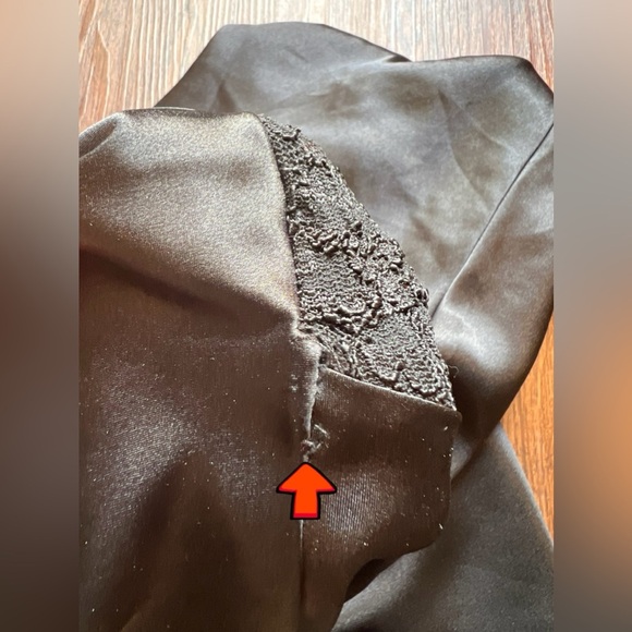 Vintage 80s Victorias secret GOLD LABEL black mesh Side Slit nightgown Size P - Picture 13 of 15